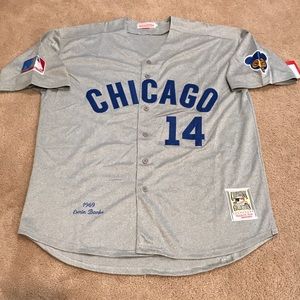 Chicago Cubs 1968 Road Gray Ernie Banks Jersey Mens XL NWT